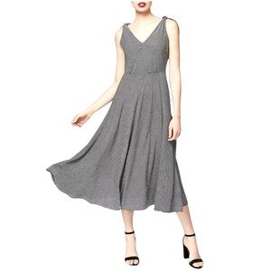 Betsey Johnson Striped V-Neck Maxi Dress Black White Sleeveless, size 8
